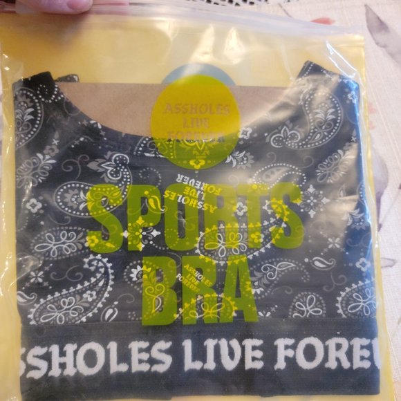 Assholes Live Forever Bra, Paisley size large NWOT ALF Linda Finegold - Picture 3 of 3